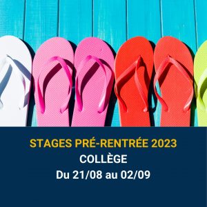 Stages de pré rentrée 2023 collège