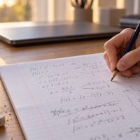 Lycéens écrivant son raisonnement au brouillon : apprendre à l'ère de l'IA
