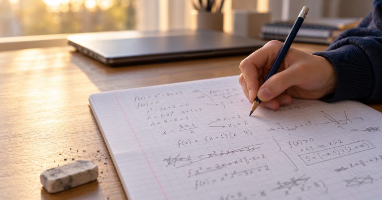 Lycéens écrivant son raisonnement au brouillon : apprendre à l'ère de l'IA